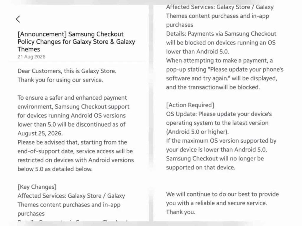 Soon, Samsung won't let some users pay through their device. | Image by Sammy Fans - Samsung is cutting off some Galaxy phones &mdash; but yours is probably safe