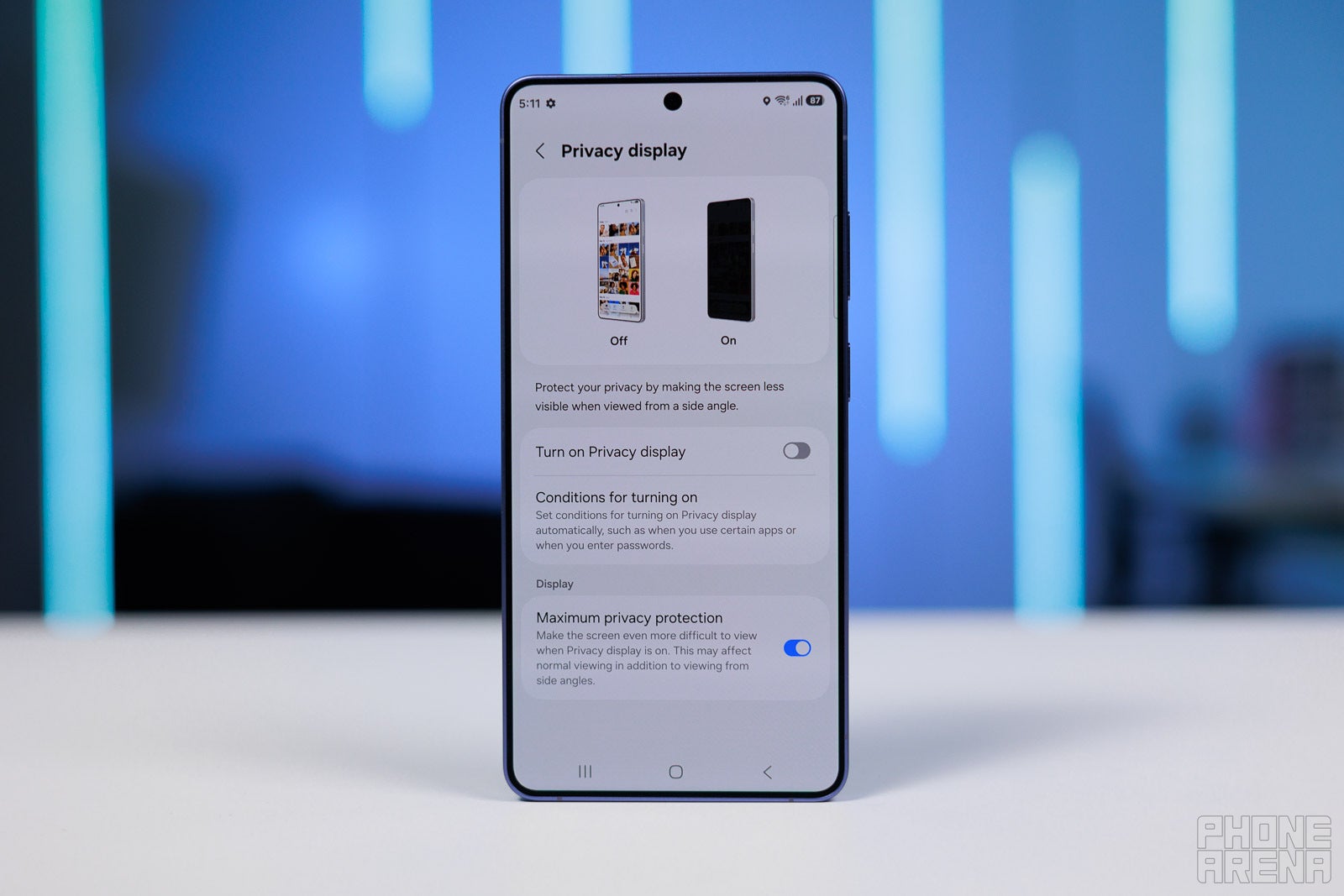 Toggle it on only when you need it | Image by PhoneArena - Galaxy S26 Ultra Privacy Display proves there&rsquo;s still room for hardware innovation in phones