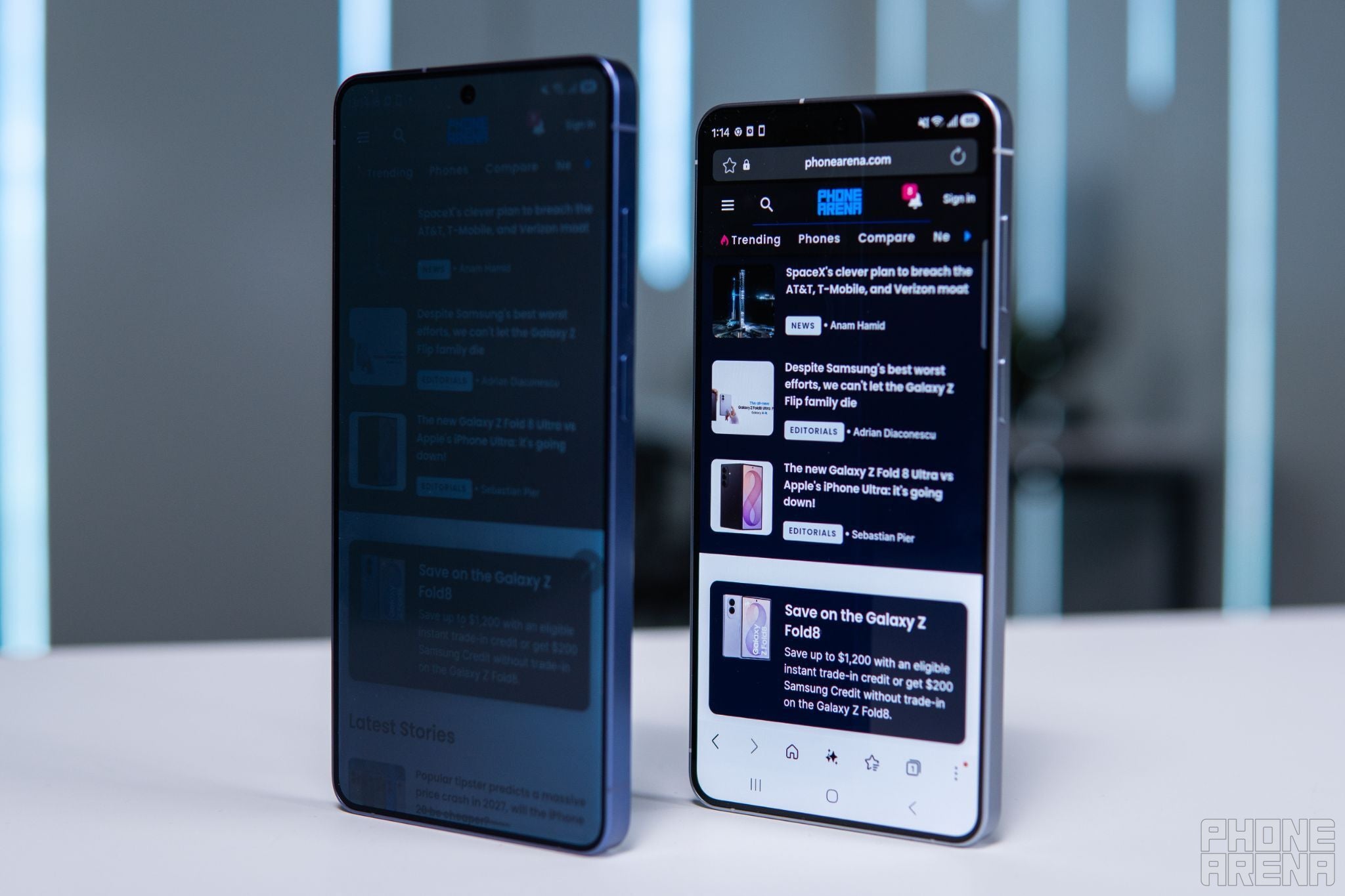 Galaxy S26 Ultra with Privacy Display vs Galaxy S26 Plus | Image by PhoneArena - Galaxy S26 Ultra Privacy Display proves there&rsquo;s still room for hardware innovation in phones