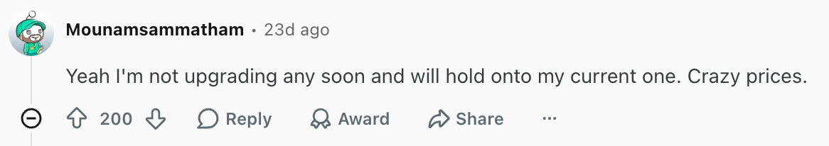 Some Apple fans may skip the iPhone 18 Pro. | Image by Reddit (Screenshot - iPhone 18 Pro could be surprisingly affordable thanks to Samsung and Google