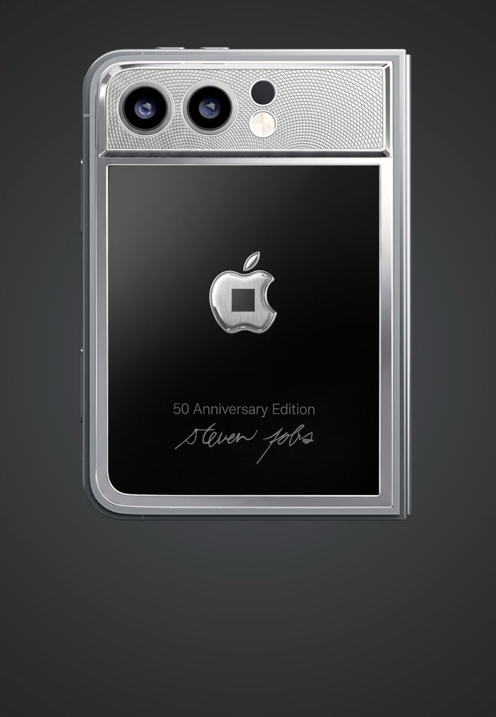 iPhone Ultra with a black square on its logo.