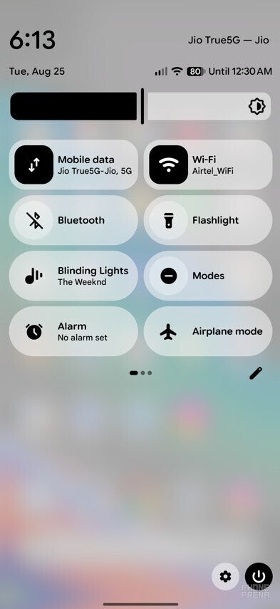 Now Playing in Quick Settings tile.