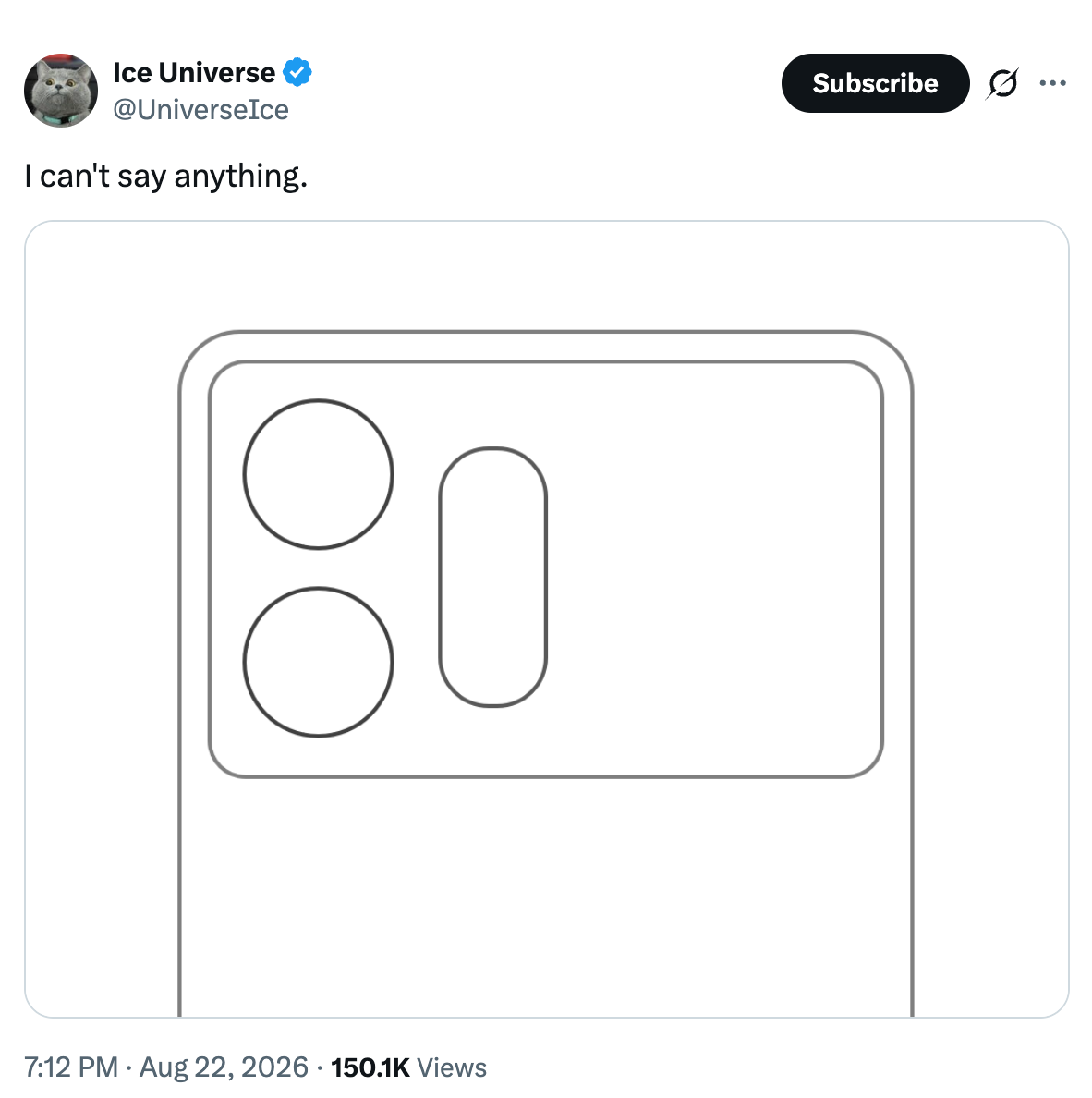The sketch that started it all. | Image by IceUniverse - Galaxy S27 Ultra looks like an iPhone 17 Pro Max copy, and I'm disgusted