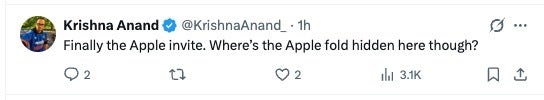 X reply asking where the foldable iPhone is in Apple&amp;#039;s invite