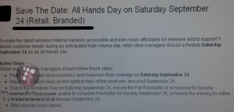 T-Mobile to have an &quot;All Hands Day&quot; on September 24