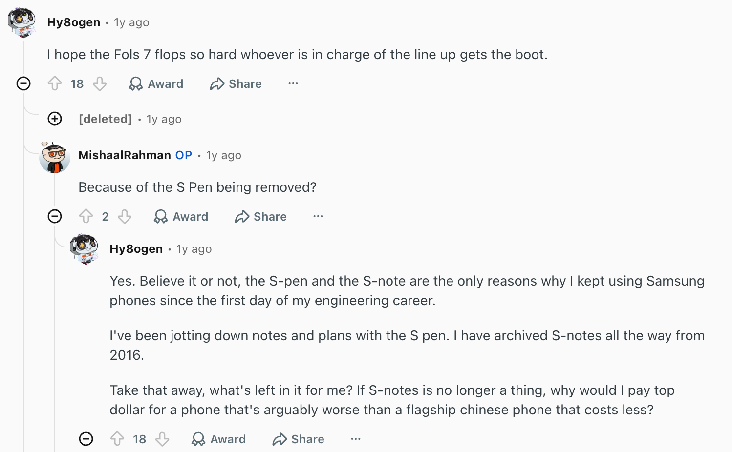 Some redditors hoped for the Z Fold 7 to flop. It didn't. | Image by Reddit (screenshot - The latest iPhone Ultra rumors really make me worry about Apple