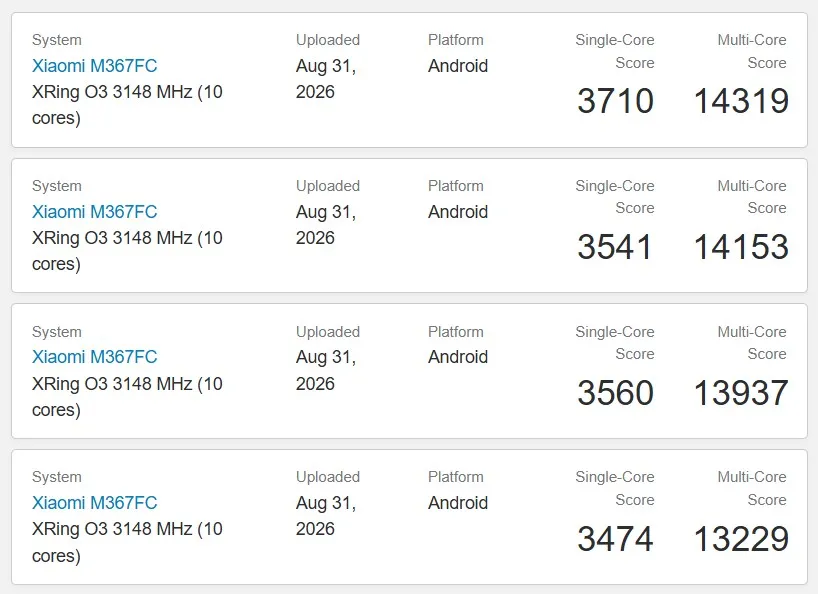 The chip features 10 performance cores. | Image by Geekbench - Galaxy S27 Ultra could lose to a new Chinese custom-made, record-breaking chip