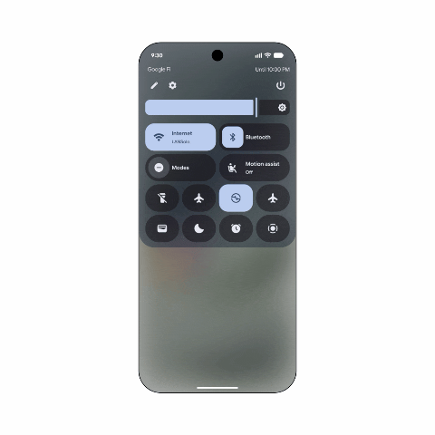 Motion Assist bubble overlay moving on an Android phone screen