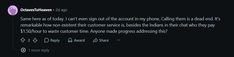 People are frustrated with Samsung support. | Image by Reddit - Locked out of your Galaxy phone? Support has zero answers right now