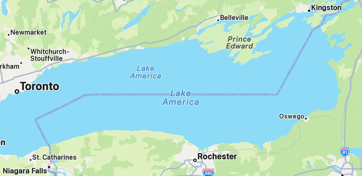 Apple changed the name in Apple Maps on Wednesday. | Image by The Business Journal - The first thing Apple&rsquo;s new CEO did was rename a Canadian lake