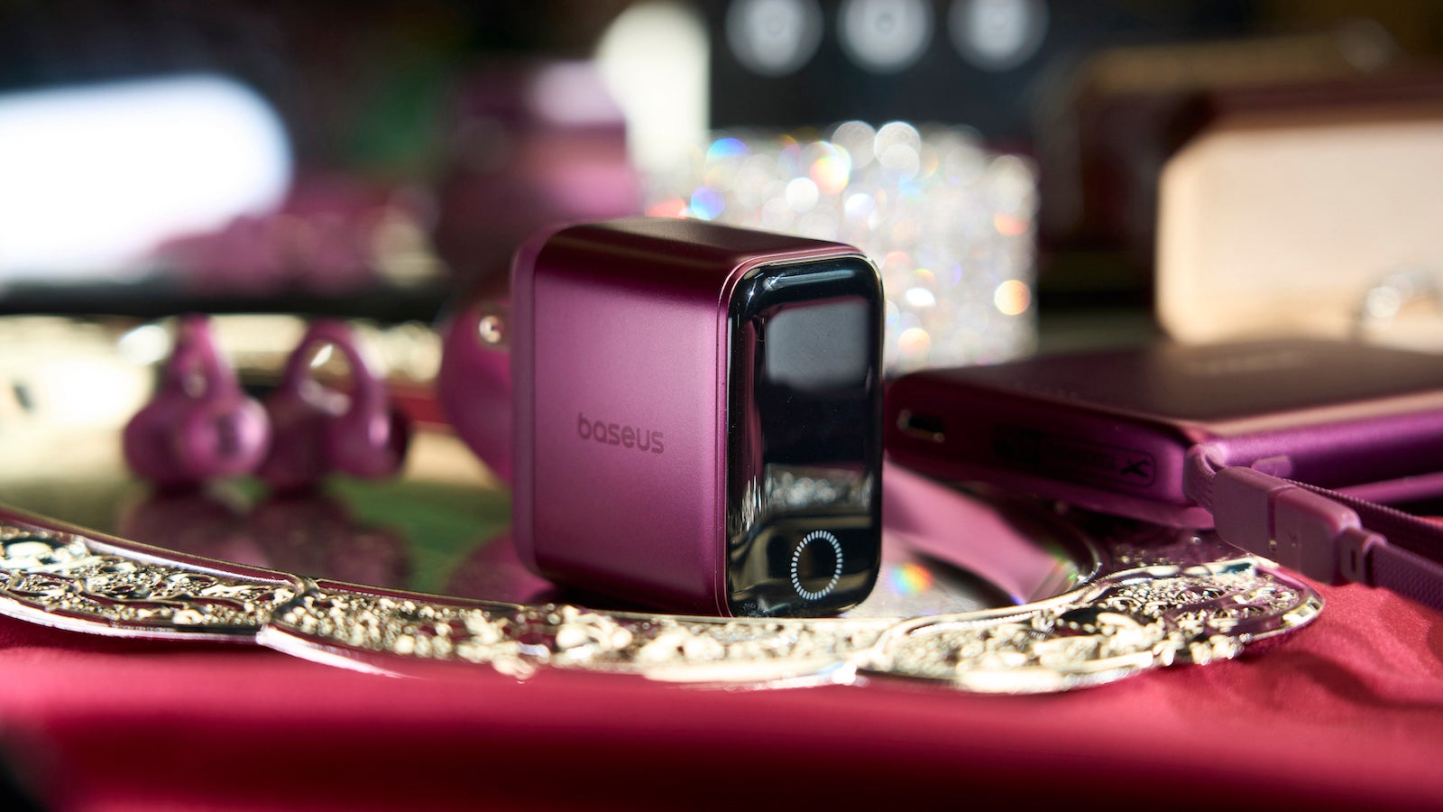 Too small to be that powerful | Image by Baseus - Dark Cherry power bank, Dark Cherry charger: Baseus is ready for the new iPhone color!