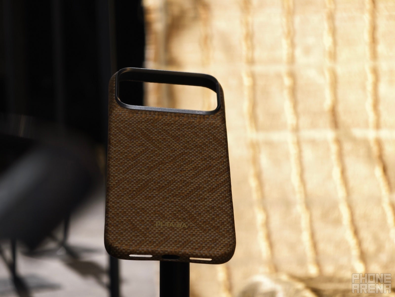 Wind Over Wheat colorway, with untreated aramid weave in the background | Image by PhoneArena - Best of IFA 2026: the products that made me pause and explore