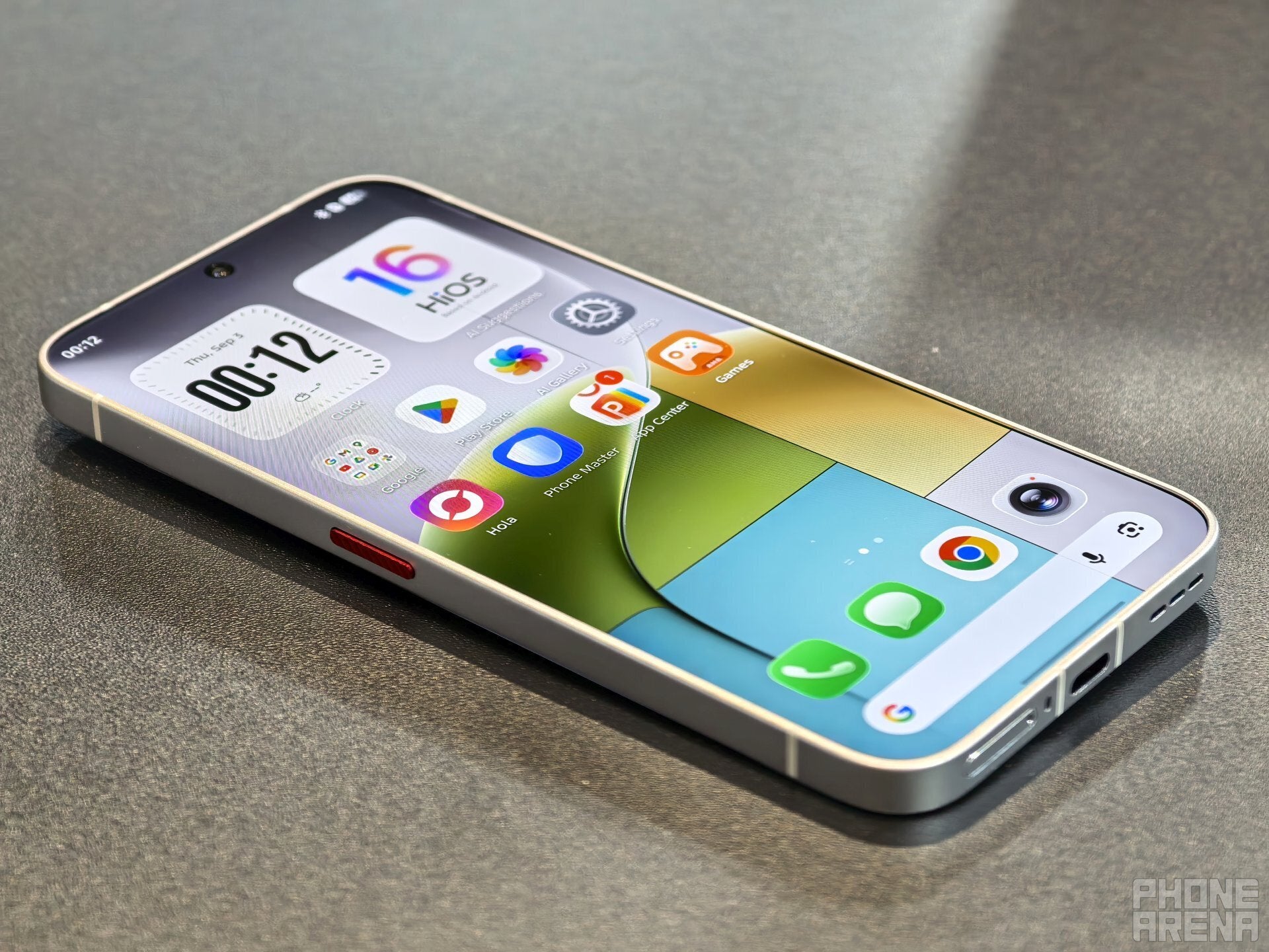 Tecno's zero-bezel prototype roughtly resembles the shape of a Galaxy S24 Plus. | Image by PhoneArena - I used the first zero-bezel phone and it might be the future of iPhone Pro and Galaxy Ultra