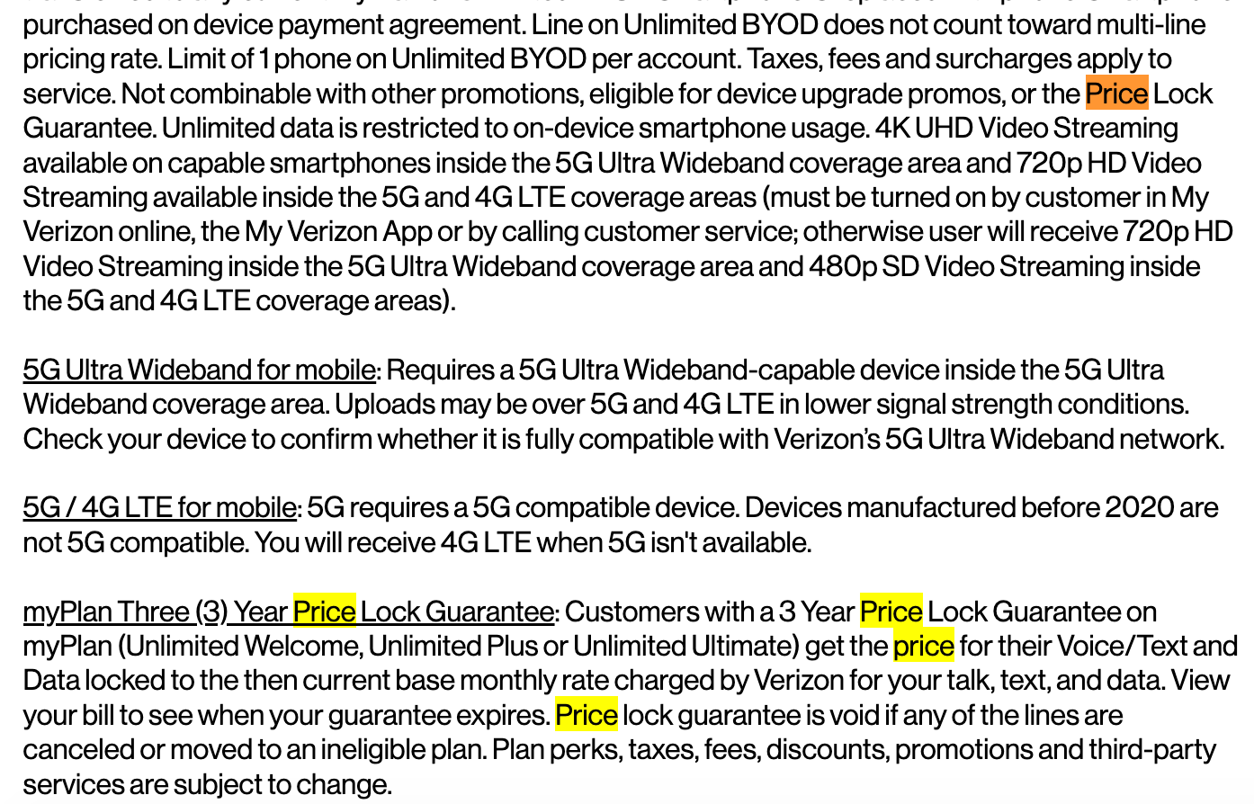 verizon ends price guarantee
