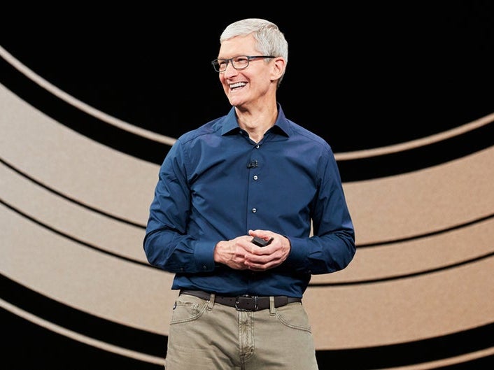 Ex-Apple CEO Tim Cook on stage