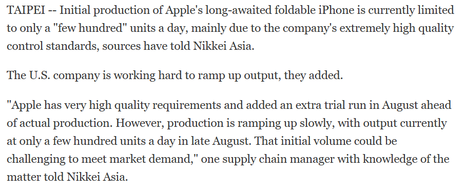 Apple might not meet its production goals for the iPhone Ultra this year. | Image by Nikkei - The reason behind the foldable iPhone Ultra&rsquo;s staggered launch makes sense, but I&rsquo;m still bummed about it