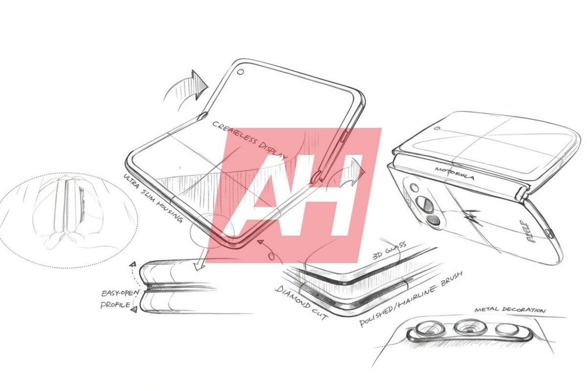 Leaked Motorola wide foldable sketch