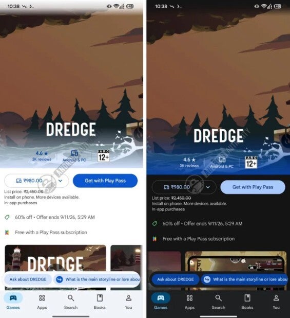 Current image on the left, new image on the right. | Image by Android Authority - Google is reportedly working on a new UI for the Play Store