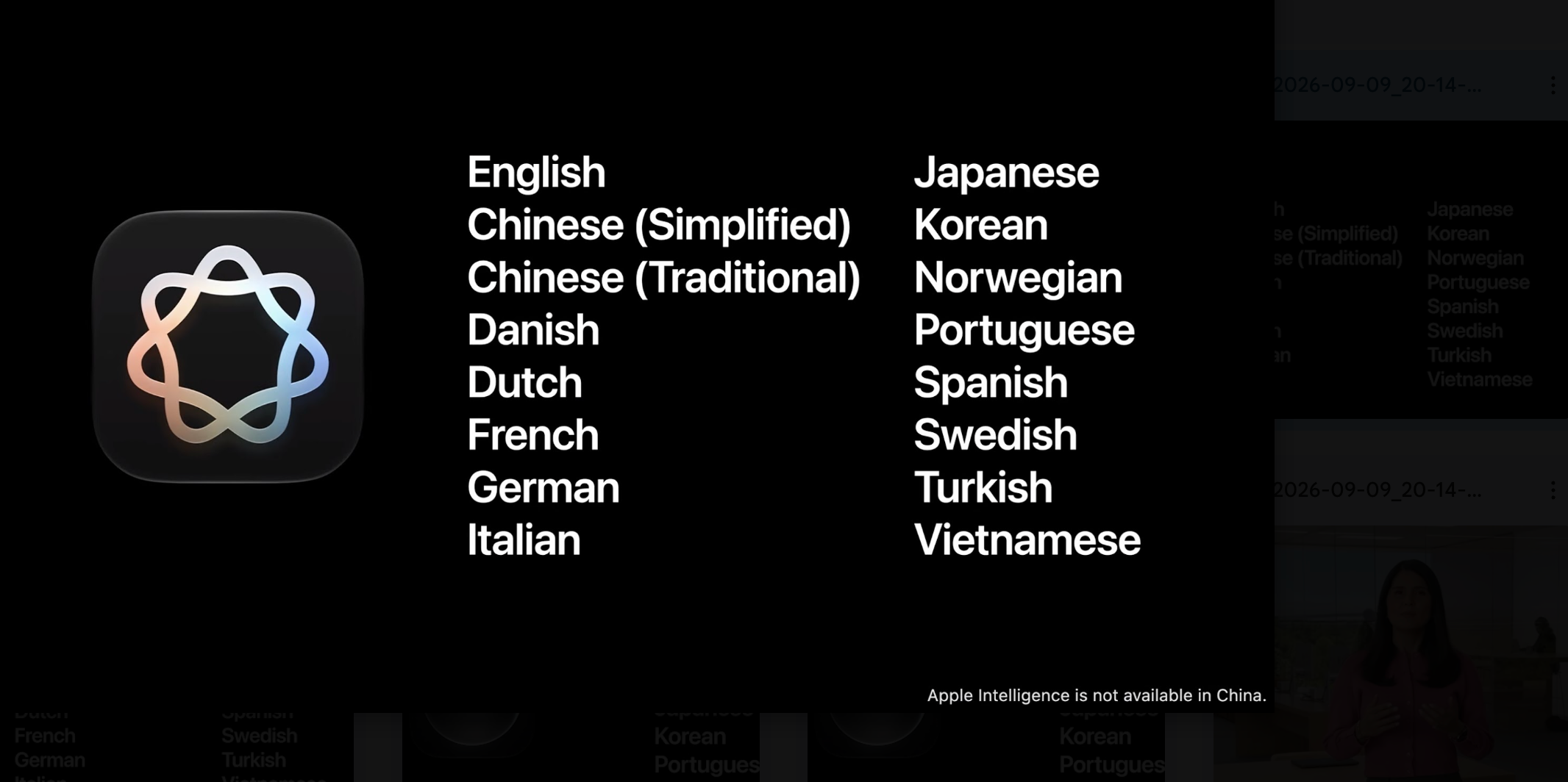 Apple Intelligence will initially support English only. | Image by Apple - iOS 27 arrives with a revamped Siri and special features for the iPhone Duo