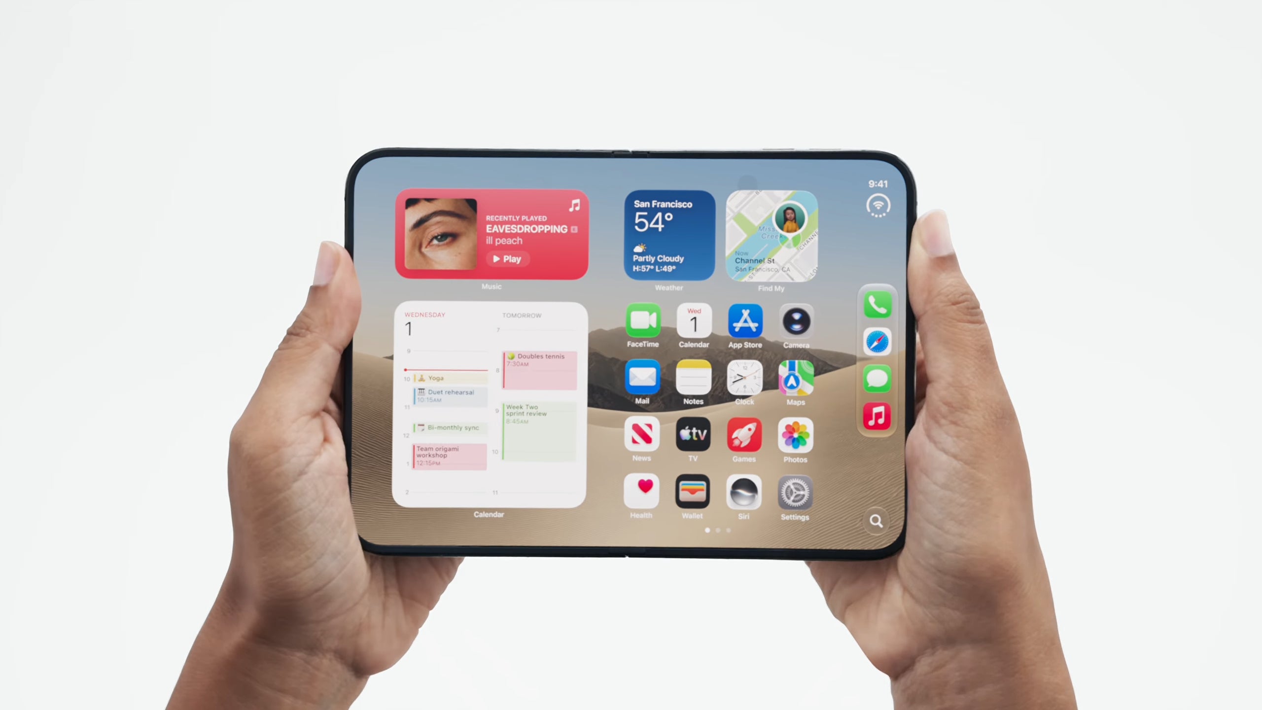 Apple foldable iPhone Duo unfolded