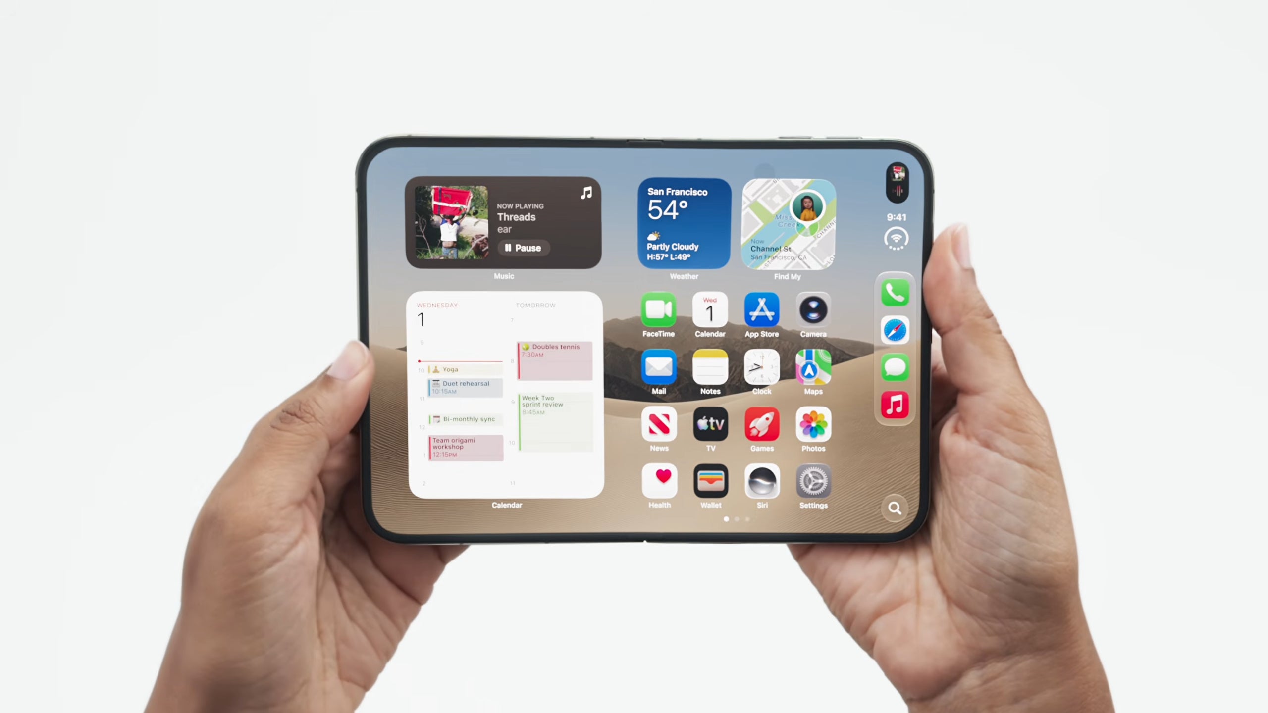 Apple foldable iPhone Duo unfolded