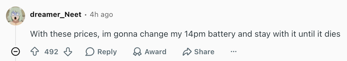Some redditors are planning a different type of upgrade this year. | Image by Reddit (screenshot - The iPhone 17 and every other older iPhone just turned into a horrible deal