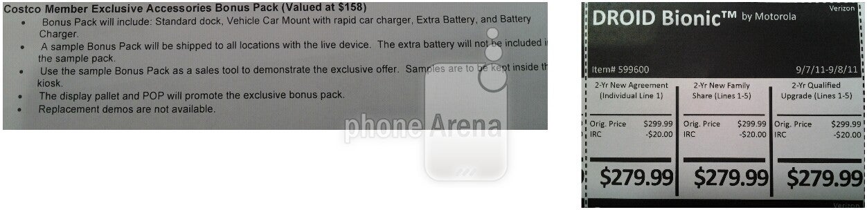 Costco plans to introduce the Motorola DROID BIONIC with a $280 price and free accessory kit?
