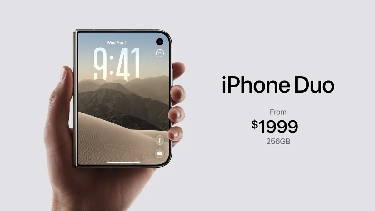 The iPhone Duo turned out to be cheaper than expected. | Image by Apple - People thought $3,000 for a foldable was too much, and Apple listened