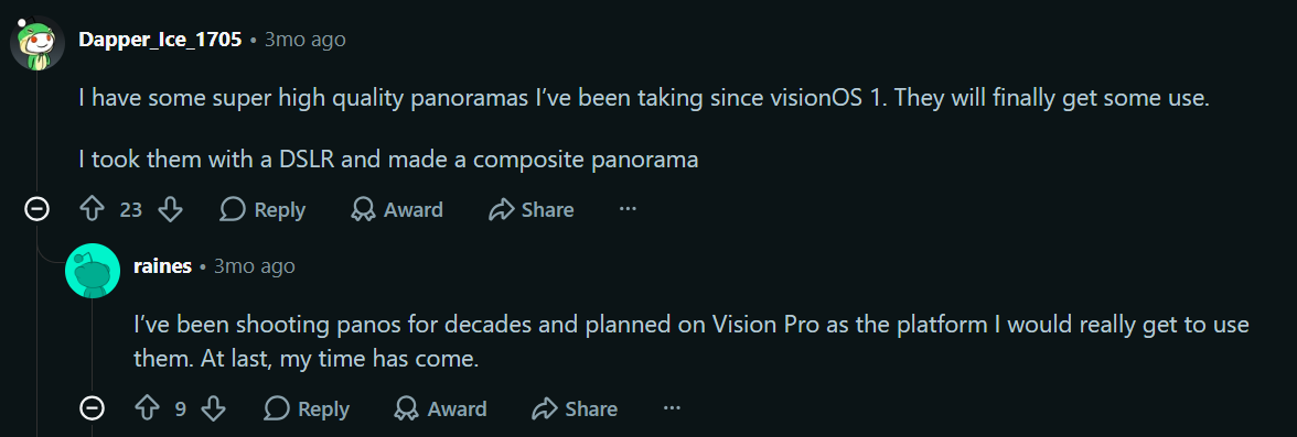 Panoramic images are converted into spatial environments using Apple Intelligence. | Image by Reddit - I&rsquo;m glad the Apple Vision Pro hasn&rsquo;t been forgotten: visionOS 27 is here and it&rsquo;s super cool
