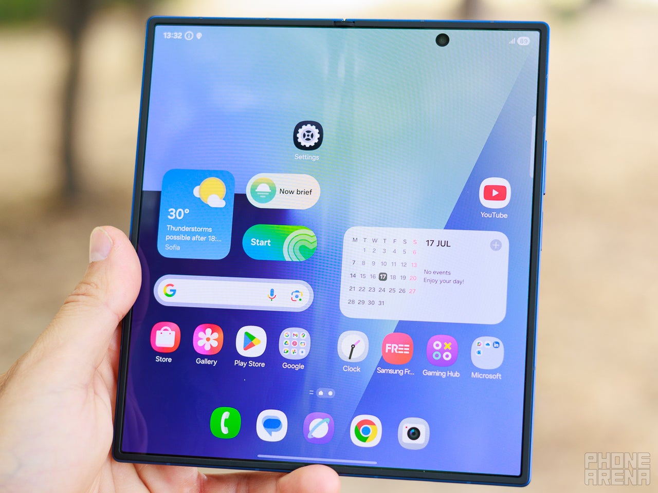 Samsung Galaxy Z Fold 7 unfolded outside