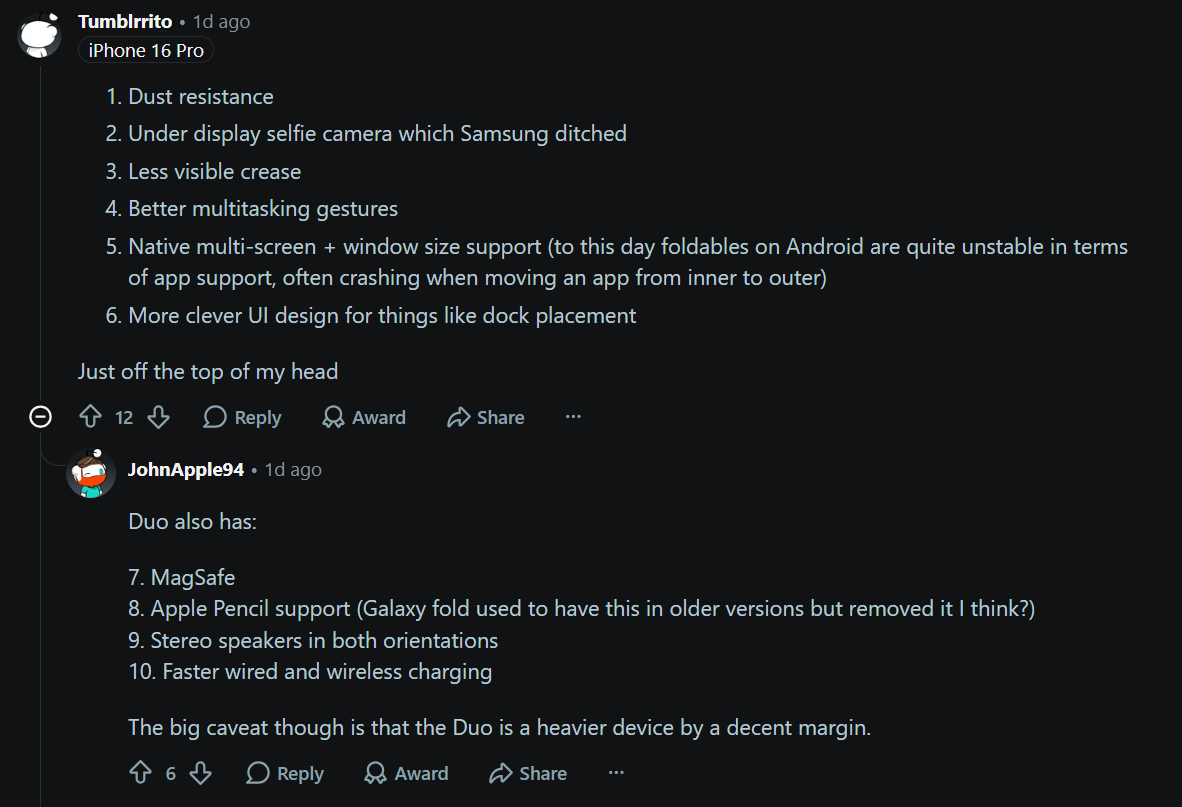 iPhone Duo vs Galaxy Z Fold 8