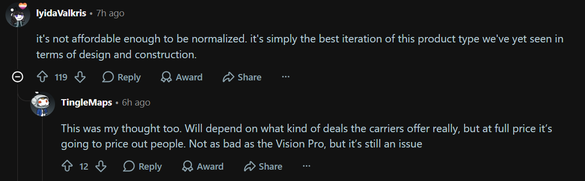 Apple fans think that the iPhone Duo will price people out. | Image by Reddit - If this unpleasant problem follows the iPhone Duo, I doubt I&rsquo;ll even get to see it in person