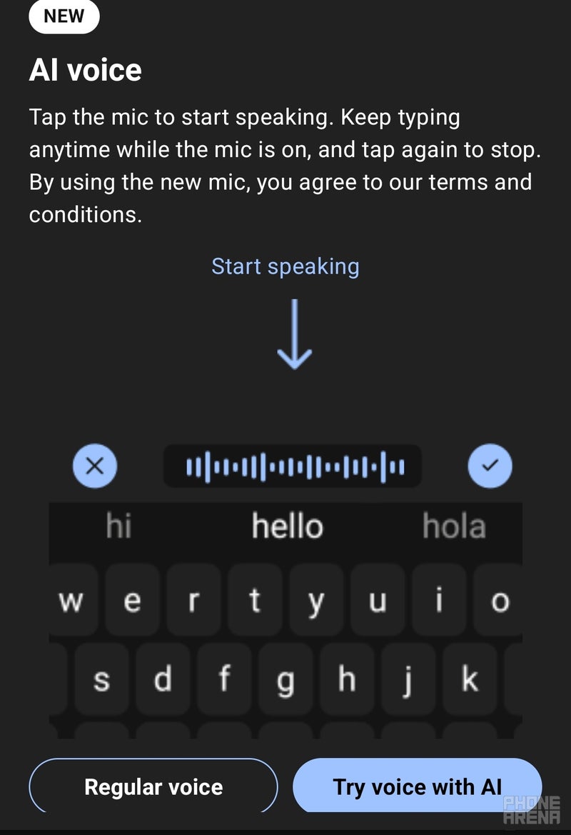 AI voice onboarding card and the model download dialog