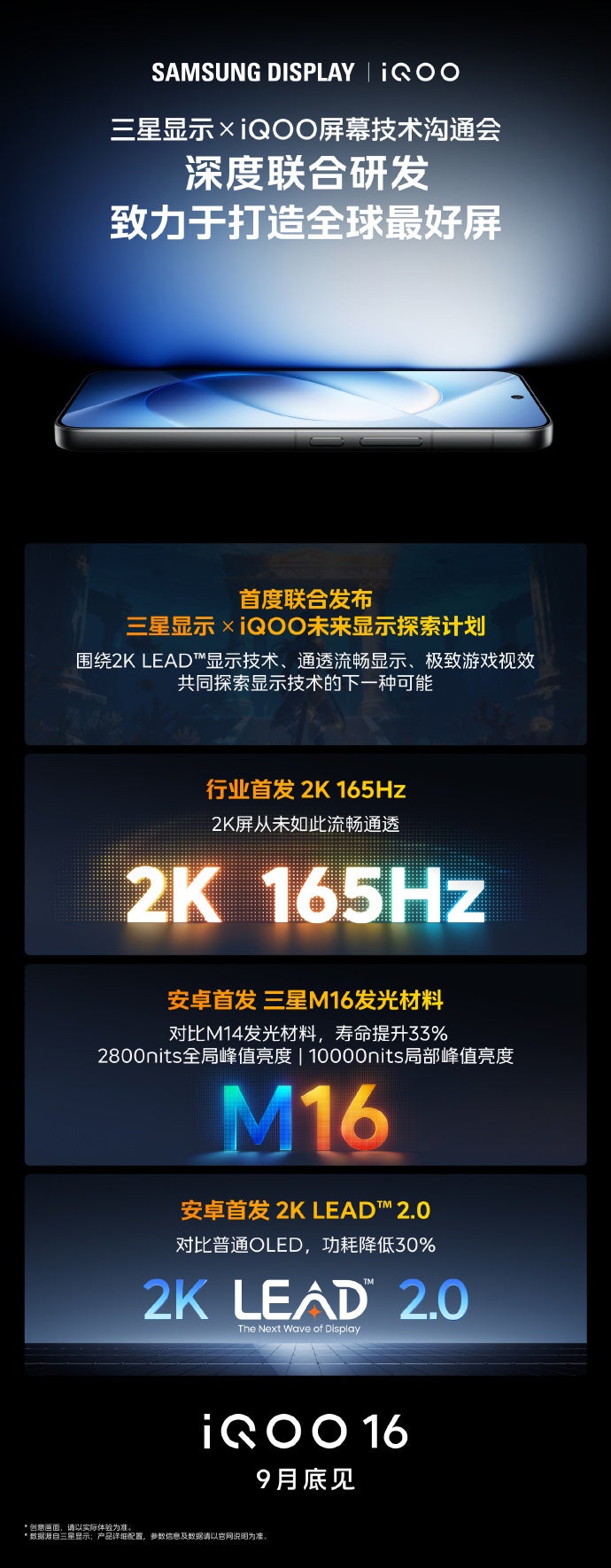 iQOO shared some of the display specs of its upcoming flagship. | Image by Weibo - The iPhone Duo&rsquo;s most expensive part is coming to an Android phone