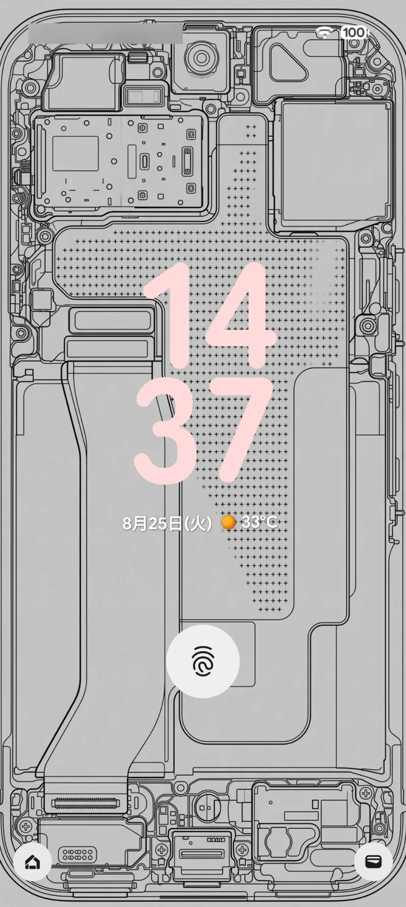 The blueprints of the Pixel 11 made into a wallpaper.