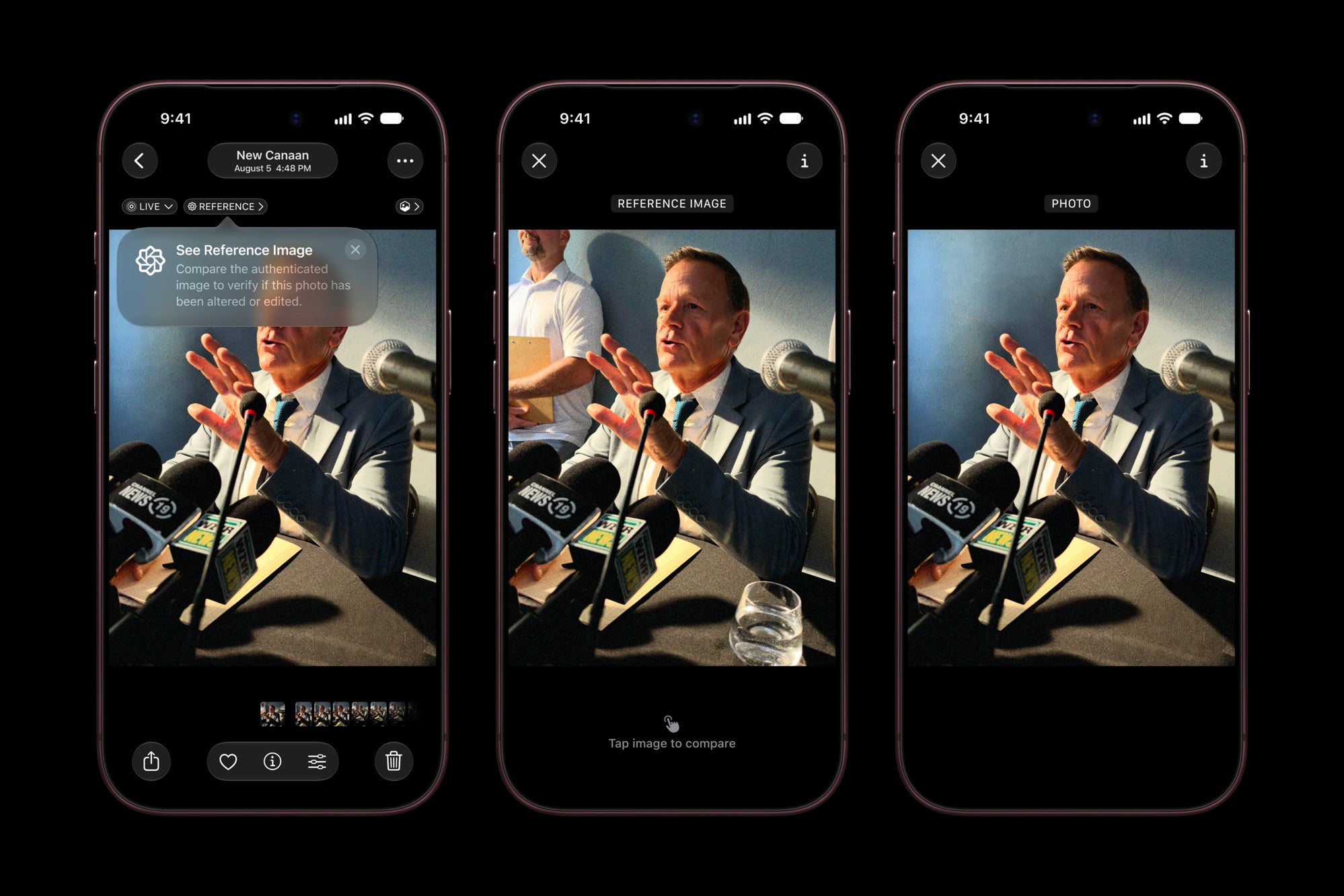 Apple Reference Image comparison in the iPhone Photos app