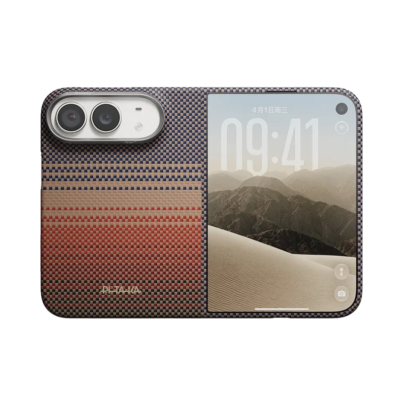 Pitaka Edge Sunset and Edge California Dream-01 cases for the iPhone Duo.