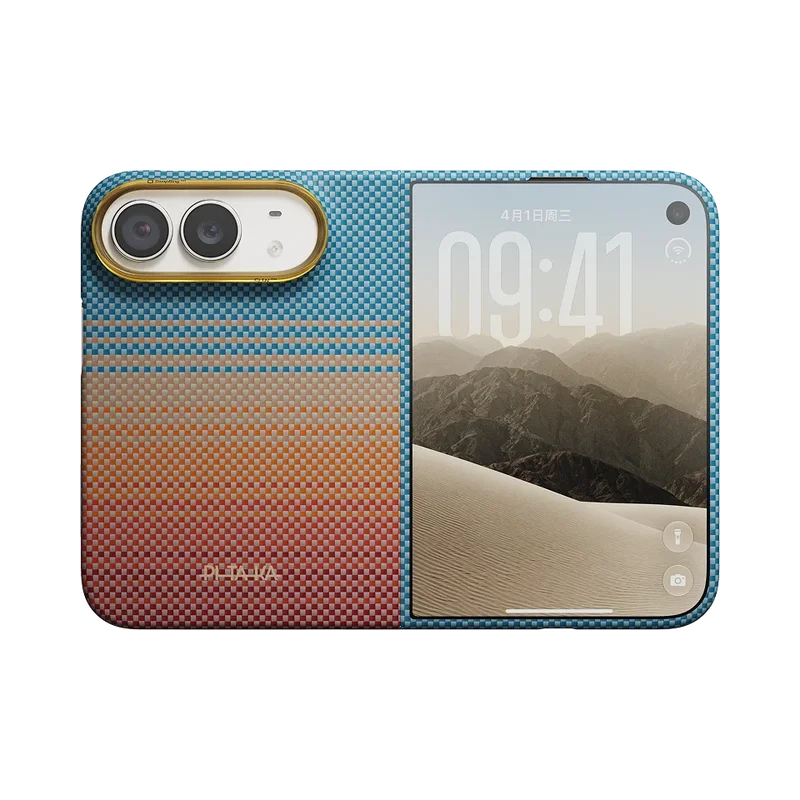 Pitaka Edge Sunset and Edge California Dream-01 cases for the iPhone Duo.