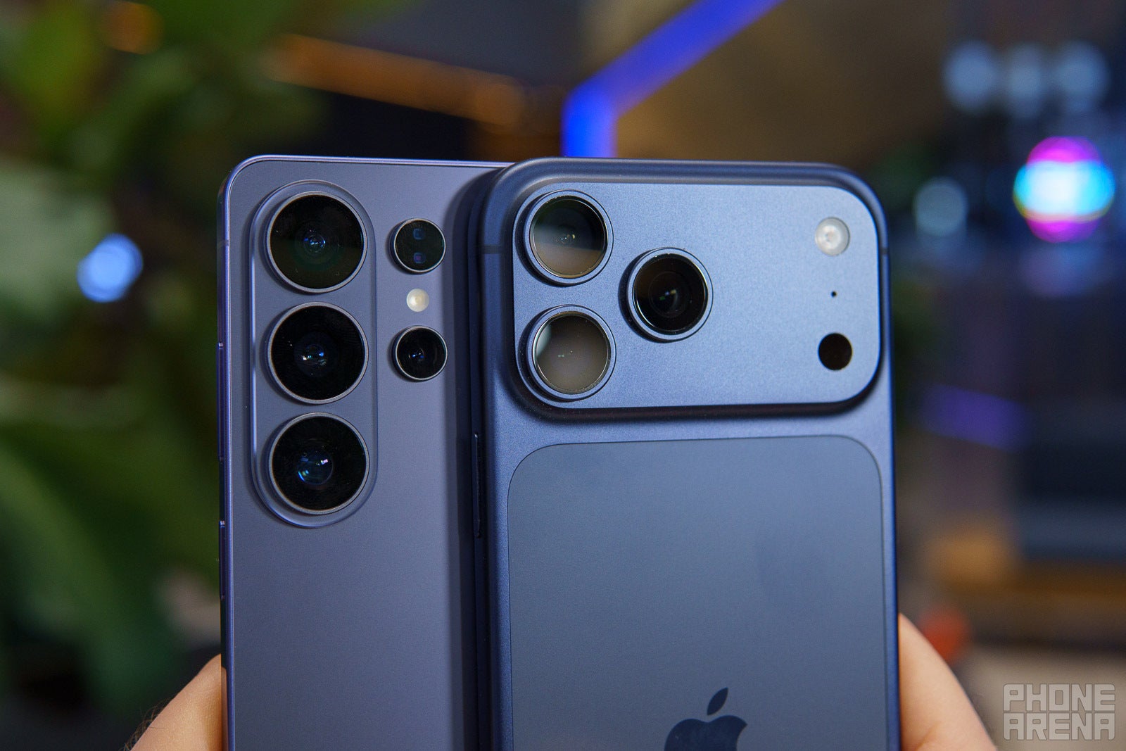 Galaxy S26 Ultra and iPhone 17 Pro Max camera bumps side by side