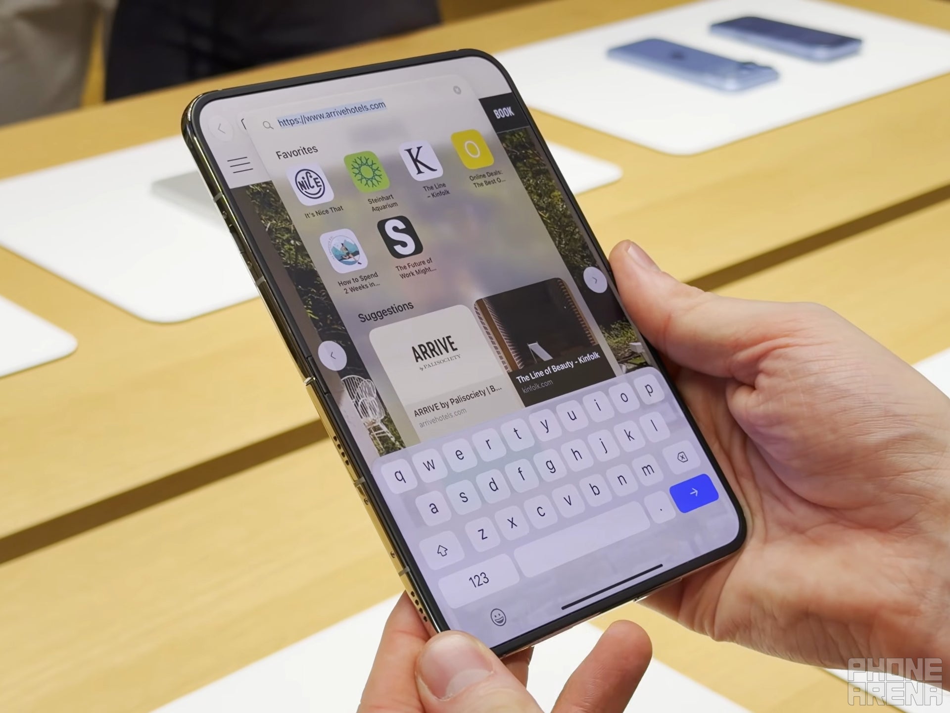 iPhone Duo unfolded in portrait mode