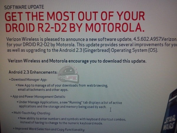 Support Page for the Motorola DROID 2 R2-D2 update - Motorola DROID 2 Global Gingerbread update stopped while R2-D2 variant is ready for its update