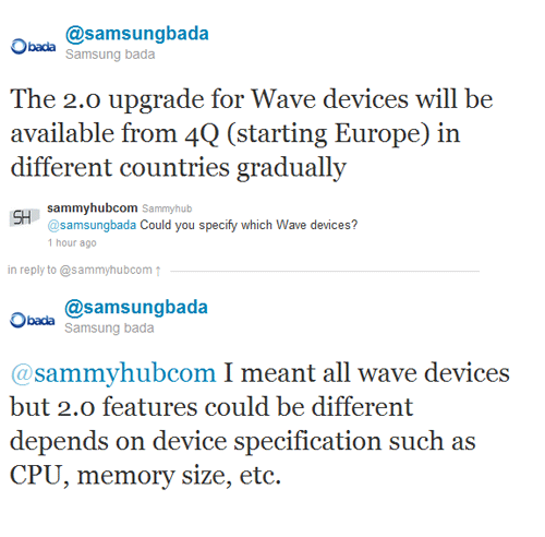 All Wave handsets to get some form of bada 2.0, updates starting from Q4 2011