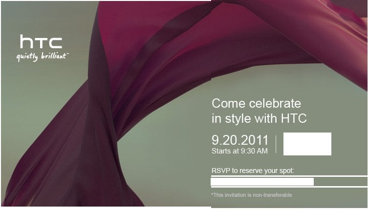 HTC&#039;s upcoming event on September 20th says to &quot;come celebrate in style with HTC&quot;