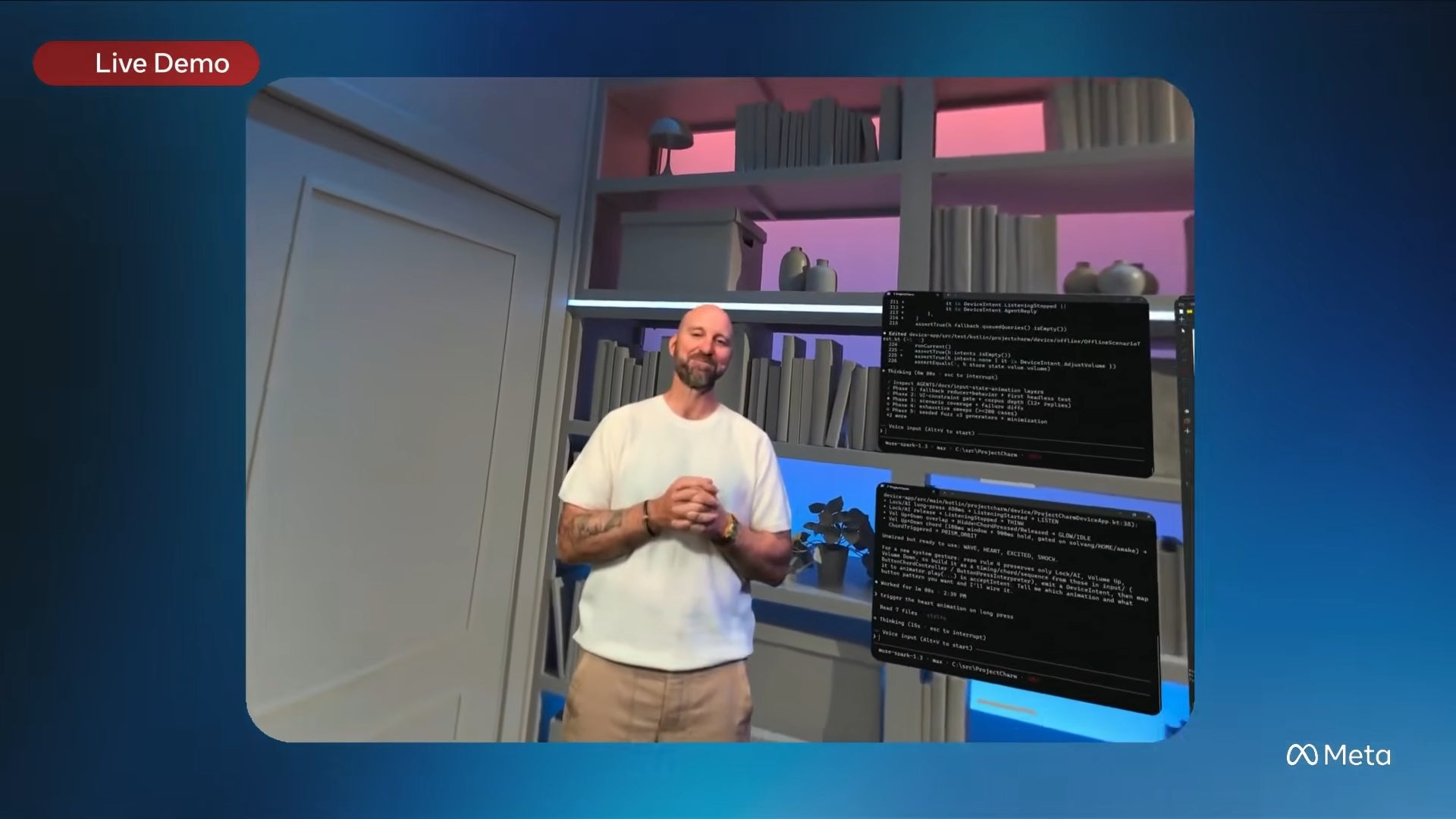 Meta VR Glasses in-call hologram demonstration