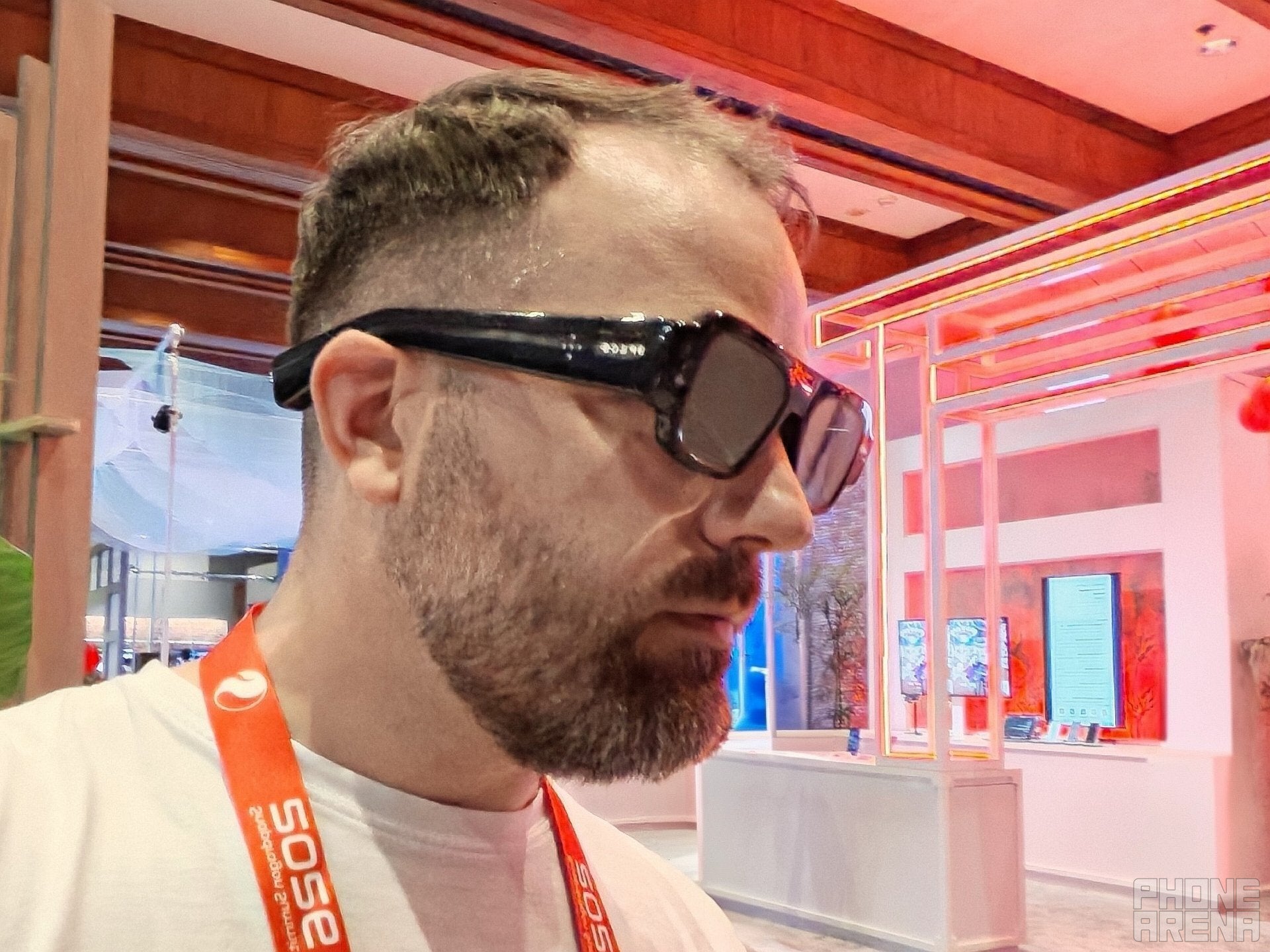 The thick, long stems are the defining feature of the Specs' design. | Image by PhoneArena - I tried the $2,200 Snap Specs and AR glasses are exciting again