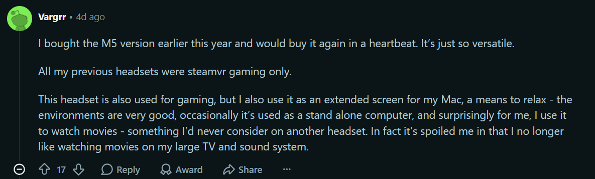 The Vision Pro retains a small but dedicated user base. | Image by Reddit - The state of the Vision Pro inside Apple is sad to witness as an XR enthusiast