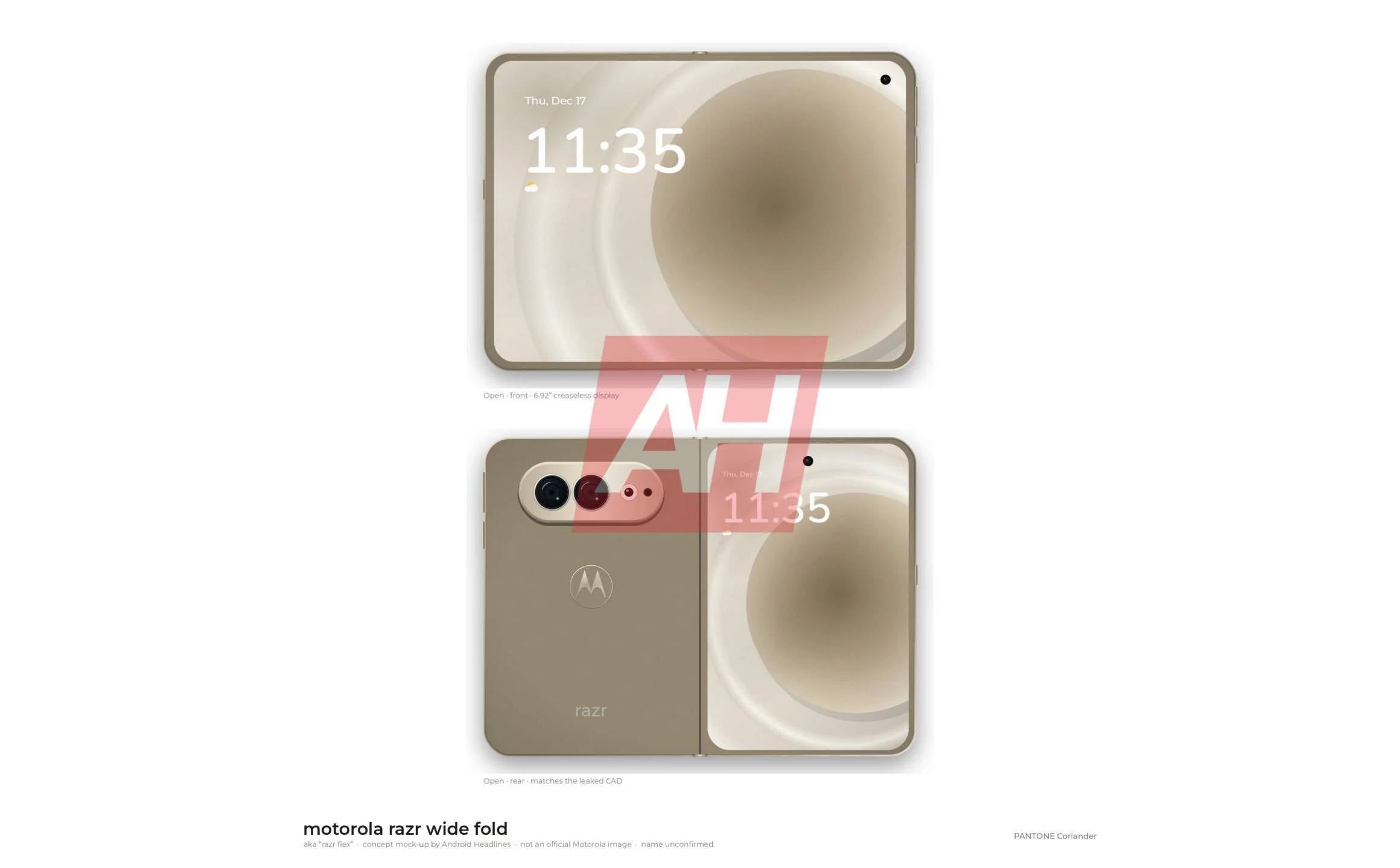 Its sleeker than its closest rivals. | Image by Android Healdlines - Motorola razr flex looks like what iPhone Duo and Galaxy Z Fold wished they were