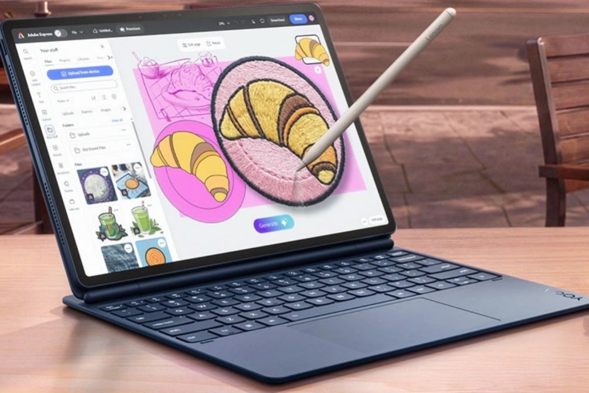 Lenovo Yoga Tab Plus Gen 2 with keyboard and stylus