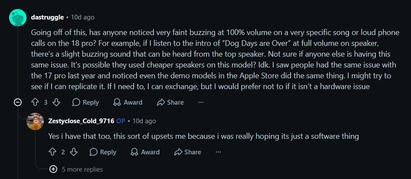 Many iPhone 18 Pro users report audio issues.
