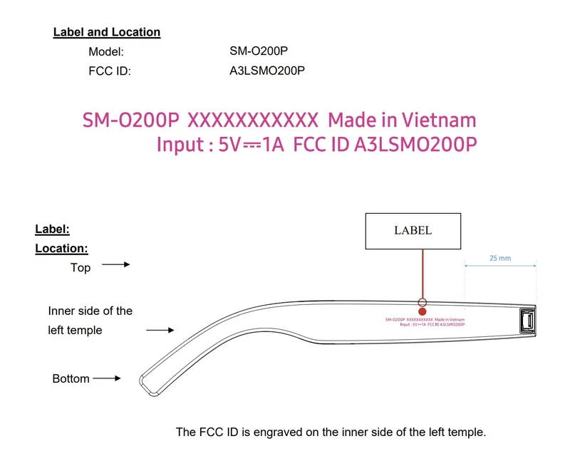 The two design variations of the Samsung smart glasses.